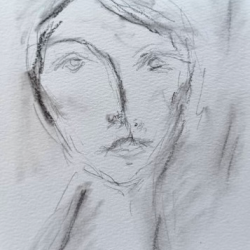 Portr�t sort/hvid II